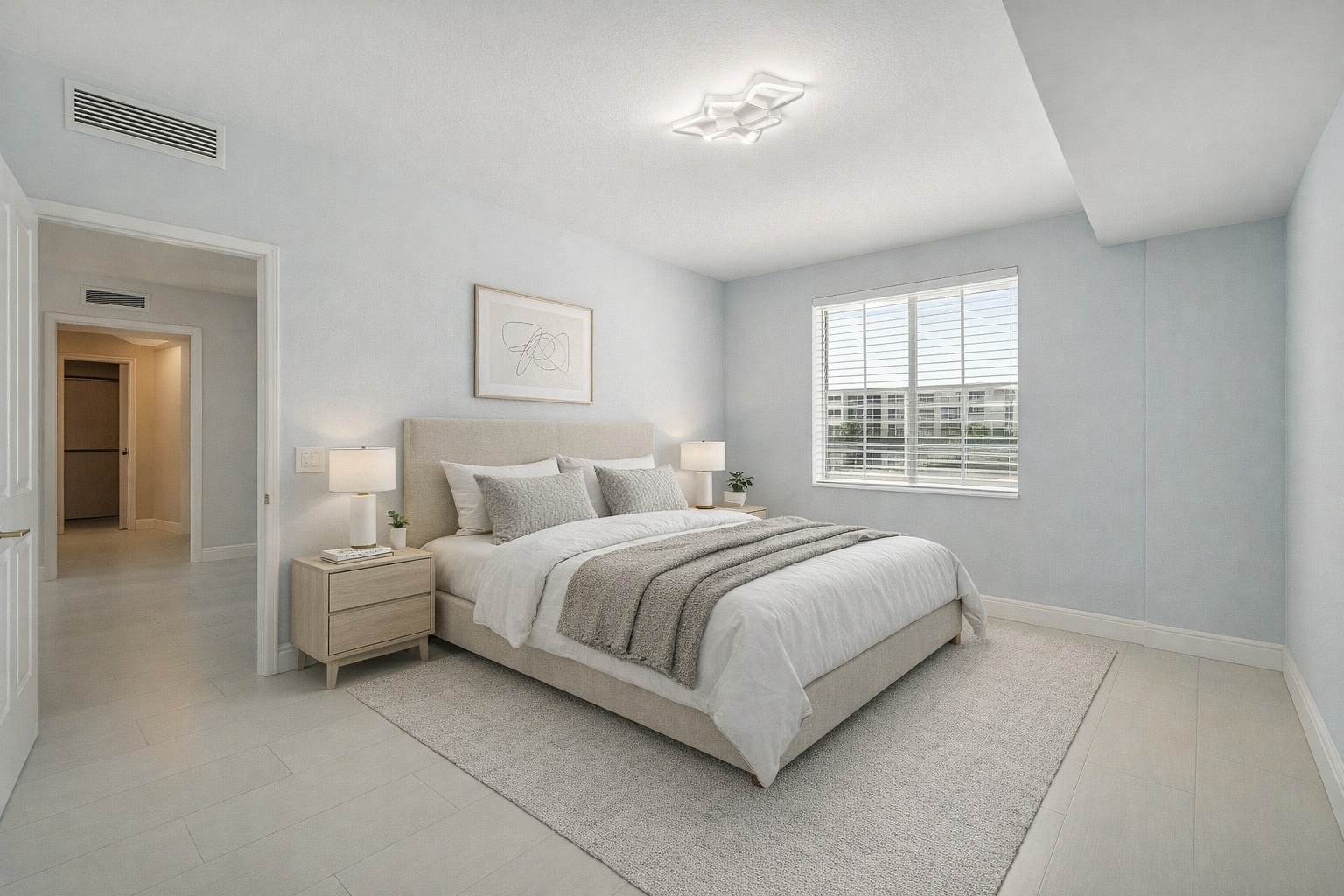 Room after AI virtual staging for a real estate listing